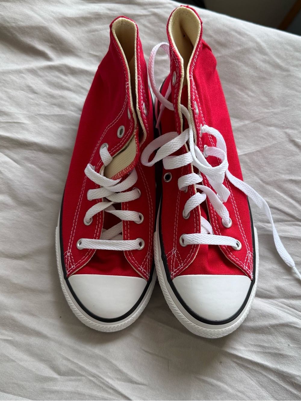 Converse Kids Red High-Top Canvas Sneakers with White Laces